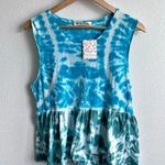 Free People  | NWT Anytime Tie-Dye Cotton Tank Top Sleeveless Peplum | Size Small Photo 1