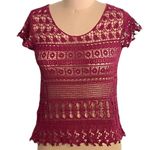 Maurice's Ladies Boho Chic Short Cap Sleeves Summer Top Shirt ~ Women's Size S Photo 1