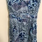 Jane Ashley Vintage Sleeveless Maxi Dress Blue Floral L Photo 3