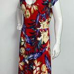 Lascana Venus Red Tropical Floral Dress Fit & Flare Hawaiian Women's Size M Size M Photo 3