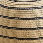 J.Crew Navy/Natural woven wide brim Striped Sun Hat. Straw. Size M/L. NWT. Photo 2