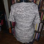 CAbi  variegated S black and white scoop neck short sleeve sweater Photo 1