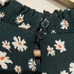 Elodie  Dark Green and Floral Long Sleeve Blouse Size Extra Small XS Photo 3