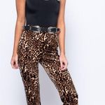 Blue Blush Cheetah Print Velvet Flare Pants Photo 0