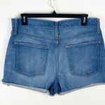 Madewell  Blue Denim High Rise Side Slits Frayed Hem Jean Shorts, Size 32 Photo 1