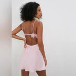 For Love & Lemons NEW- NWT Pink Satin Slip Mini Dress Sz S Photo 3