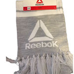 Reebok Light Gray & White Scarf With Fringe NEW Photo 0