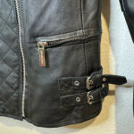 MICHAEL Michael Kors 100% Leather Moto Black Jacket Size XXS Photo 6