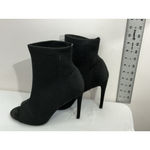 Cape Robbin Womans  Elnora 11 Black Mesh Fabric Pullon Peep Toe Heel Ankle Boots Photo 4