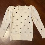 Macy's White and Black polka dot sweater Photo 1