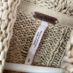 Free People  Shades of Dawn Tan Open Cable Knit Cowl Neck Sweater Sz Small Photo 12