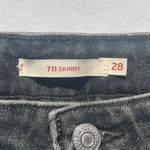 Levi's Black Distressed 711 Skinny Jean Size 28 Photo 2