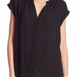 Philosophy Apparel small black short sleeve chiffon top sleek &professional Photo 0