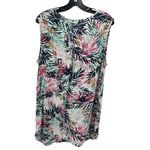 Beach lunch lounge Womens Tropical Print Blouse Top Multicolor Sleeveless Size X Green Photo 9
