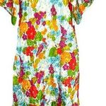 The Roberie Vintage 60s Embossed Floral House Dress Caftan Front Zip Size Medium Photo 1