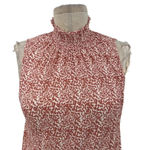 Nation Ltd  Winona Victorian Mock Neck Top Leopard Cheetah Print Coral Size Small Photo 1