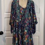Sundance Azul Floral Dress Kimono with Slip XS Blue Photo 0