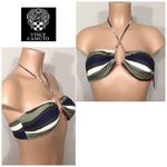 Vince Camuto stripe cross tie bikini top. NWT Photo 1