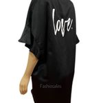 Victoria's Secret  Flounce Sleeve Kimono Wrap Robe Satin Love VS Graphic One Size Photo 2