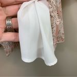 Here Comes the Sun  Ruffle Long Sleeve Tie-Waist Pink/White/Brown Mini Dress Photo 4