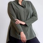 Aday Something Borrowed Long Sleeve Blouse Shirt Top Moss Green Size L Photo 0