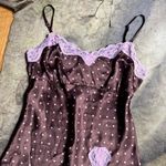 Self Esteem  Brown And Pink Lace Trim Satin Polka Dot Cami Tank Top Photo 1