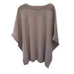 Mitchie's Grey knitted Sweater/Poncho with Fur Pom Sz O/S Gray Photo 1