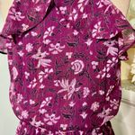 White House | Black Market  Hi Low Maxi Dress Purple Floral Ruffle Sundress Size 4 Photo 9