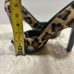 Stuart Weitzman NWT! Leopard Pony hair Criss Cross Peep Toe Platform Heels Size 8 Photo 8