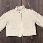 7 For All Mankind  Beige Quilted Cropped Jacket | Boxy Fit Neutral Layer M Photo 1