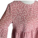 SheIn Womens All Over Hearts Print Flutter Babydoll Sleeve Top - Sz S Photo 1