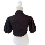 frame denim FRAME Voluminous Twist Crop Blouse In Noir XS NWOT Photo 3
