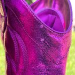 Nine West  Pink Metallic Glitter Cowboy Western Boots Size 7.5 Photo 4