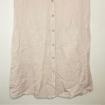 Eileen Fisher  Linen Blend Button Up Tan Khaki Shirt Dress Size M Photo 3