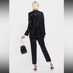 ZARA  Shimmer Satin Effect Blazer Jacker Black Size S NWT Photo 6