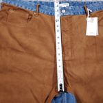 Good American  Faux Suede Good Icon Mixed Denim Jeans Plus Size 22 Blue Brown Photo 10