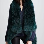 Theory  Ermy Atlanta Raccoon Fur & Wool Knit Vest Dark Green L Photo 1