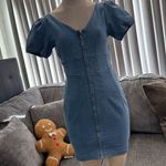 🌸AMTIOUS full zip denim dress✨ Blue Size M Photo 4