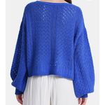 Molly Bracken  blue button cropped knit v-neck cardigan medium. Photo 2