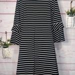 Ann Taylor Factory | Black & White Striped Bell Sleeve Dress | Women’s Medium Photo 3