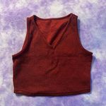 Amazon Large Dark Red Knit Cropped Tank Top Photo 0