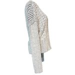 EUC DKNY Jeans Women’s Drop Shoulder Herringbone Crop Sweater Size Large Gray Photo 5