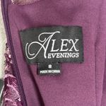 Alex Evenings  Dress Women 8 Plum Purple Floral Lace Sequin Sheath Cocktail Party Photo 8