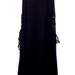 American Eagle Soft & Sexy Dress Lace Up Grommets Flowy Black Small Photo 0