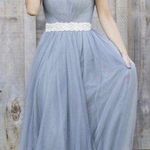Revelry Penelope Tulle Bridesmaid Dress Better Together Blue Size 8 Photo 0