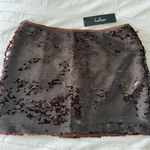 Lulus  Dark Brown Sequin Low-Rise Mini Skirt Photo 0