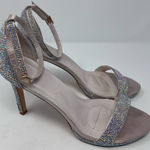 David's Bridal DB Studio  Franka‎ Silver Sparkle High Heel Size 10M 4" Heel Photo 0