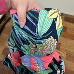 Talbots  Skirt 4 Floral Bright Cotton NWT $69.50 Navy Blue‎ Pink Tropical Modest Photo 5