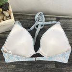 Shade & Shore Blue & Tan Snake Animal Print Contour Underwire Bikini Top 36D Photo 1