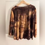 Dress Barn 90s Y2K whimsigoth burnout velvet paisley and roses top XL Photo 4